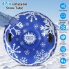 iMountek"47" Inflatable Snow Tube for Kids & Adults, Heavy Duty 0.6mm, Dual Handles, 374lbs Capacity"Blue - 2 of 4