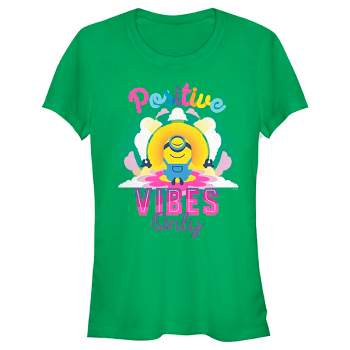 Juniors Womens Minions: The Rise of Gru Stuart Positive Vibes Only T-Shirt