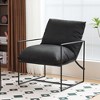 Beautyolove Modern Black Upholstered Sling Accent Chair Armchair with Metal Frame - 2 of 4