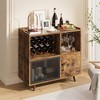 Garvee Buffet Storage Cabinet, Vintage Coffee Bar Cabinet with Mesh Doors, Accent Console Cabinet for Kitchen Living Dining Room, Brown - 2 of 4