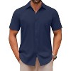 COOFANDY Men's Casual Button Down Shirts Short Sleeve Summer Untucked Dress Shirts - 4 of 4