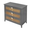 KTMBDW Dresser with 3 Drawers, Rattan Storage Cabinet with Metal Handles for Bedroom, Hallway, Entryway, Closets - 4 of 4