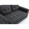 PAGED 3 Fold Sofa Convertible Sofa Bed Pull Out Couch with Side Storage Bags and Thickened Foam Filling for Living Room, Home Office, Dark Gray - 3 of 4