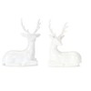 Modern White Deer Figurine Set – 6in Winter Decorative Accents by Melrose - 2 of 3