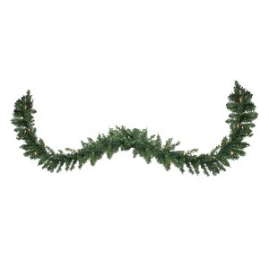 Northlight Pre-Lit Buffalo Fir Commercial Christmas Garland - 25' x 17" - Clear Lights - 1 of 3