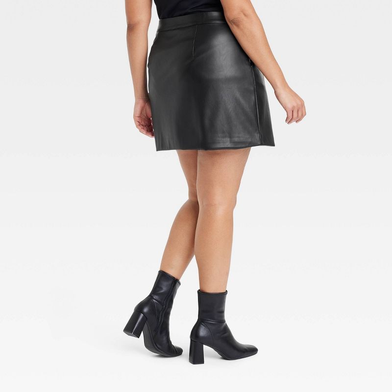 Women's Faux Leather Mini Skirt - A New Day™, 3 of 7