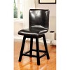 Set of 2 Bronswood Curved Body Swivel Counter Height Barstools Black: Upholstered Faux Leather, Wood Frame - HOMES: Inside + Out - 2 of 3