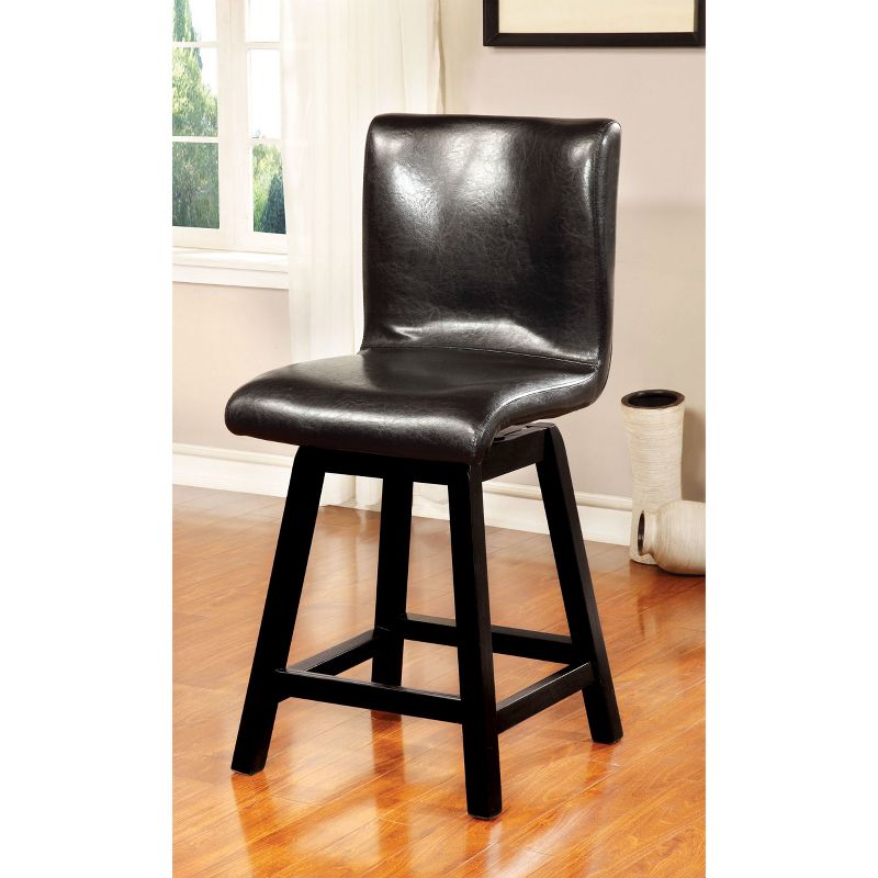 Set of 2 Bronswood&#160;Curved Body Swivel Counter Height Barstools Black - HOMES: Inside + Out, 3 of 5