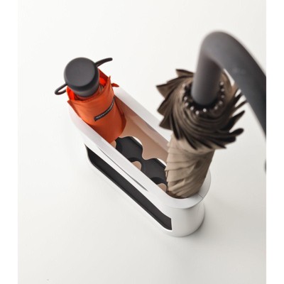 Compact Black Plastic Oval Umbrella Stand