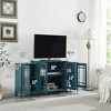 VYNXARIA 62" TV Stand, Buffet Sideboard Cabinet, Teal Blue - 2 of 4
