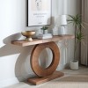53.2'' Narrow Modern Console Table with Sculptural Circular Pedestal Base for Entryway or Behind Sofa-Baofuwish - 2 of 4