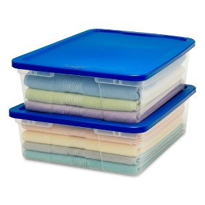 Homz 28 Qt Snaplock Clear Plastic Storage Container Bin with Lid
