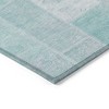 Aqua Teal Blue And Silver Patchwork Washable Indoor Outdoor Area Rug - 4 of 4