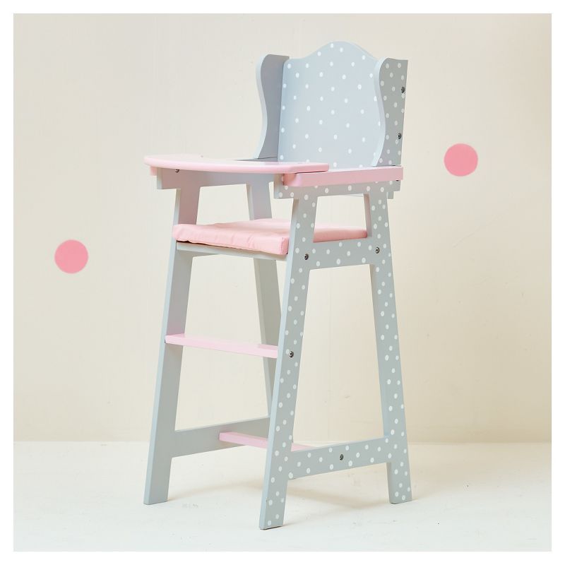 Olivia's Little World - Baby Doll Furniture - Baby High Chair (Gray Polka Dots), 3 of 8
