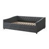 NicBex Full Sized Day Bed Upholstered Daybed with Trundle and Tufted Button and Copper Nail for Living Rooms - 2 of 4