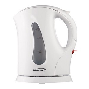 Brentwood 1.0 Liter Cordless Plastic Tea Kettle White - 1 of 4