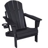 VYNXARIA Folding Adirondack Chair with Side Table, 3-Piece Adirondack Chair Set with Wood Texture, Black(includes 2 Chairs and 1 Table) - 2 of 4