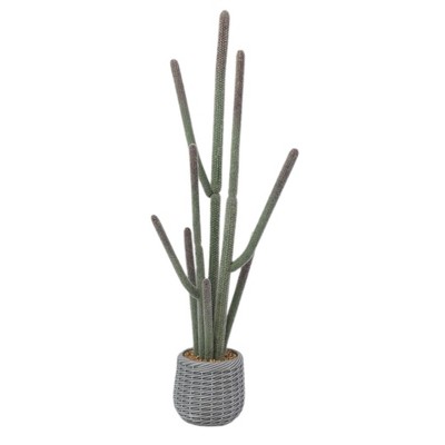 44 Inch Tall Artificial Cactus Plant, Faux Desert Cacti Plant in Pot, Fake Cacti Saguaro for Home Office Foyer Porch Decor, Housewarming Gift