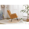 VASIP Teddy Fabric Rocking Gilder ,Wooden Rocking Legs Chair for Living Room,Ivory - 4 of 4