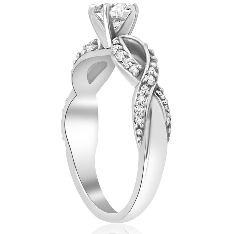 Pompeii3 5/8 ct Diamond Engagement Infinity Crossover Ring 14K White Gold, 2 of 5