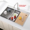 Cobbe Nano gray 30" Multifunctional Drop-in Workstation Kitchen Sink, Stainless Steel Modern Single Bowl Kitchen Sink with Accessories - 4 of 4