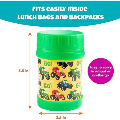 Double Wall Insulated 13oz Reusable Water Bottle for Kids - Spill Proof Lid, Stainless Steel - Keep Liquids Hot/Cold For Hours - Use in Lunch Boxes,