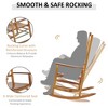 Wooden Outdoor Rocking Chair with Armrests, High Back for Garden, Patio, Balcony, Porch - 4 of 4