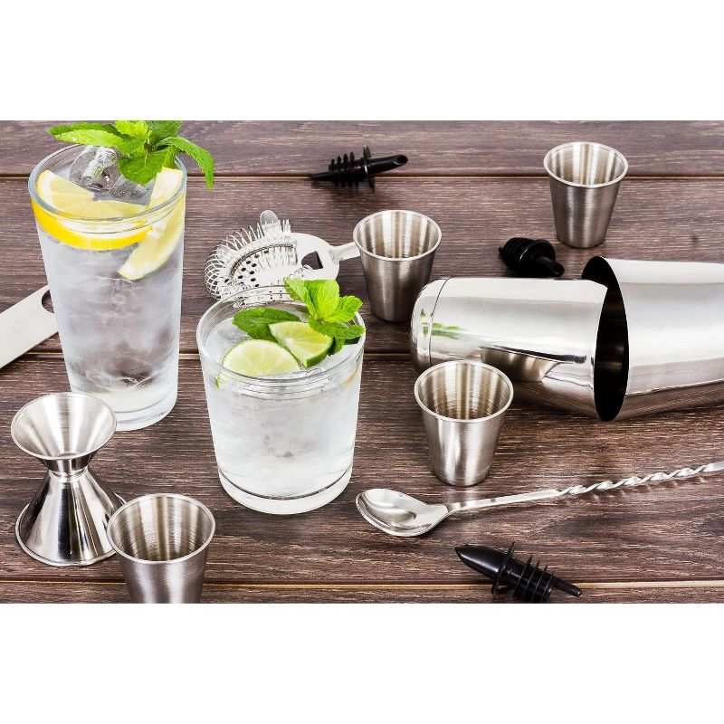 Lexi Home 16-Piece Stainless Steel Cocktail Essential Barware Set, 3 of 7