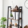 VASAGLE 4-Tier Bookshelf Ladder Bookcase for Home Office, Living Room, Bedroom, Kitchen, Rustic Brown and Ink Black - 3 of 4