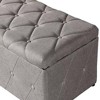 Nicbex 70" Storage Bench Rectangular Storage Ottoman with 2 Ottomans for Entryway Bedroom - 3 of 4
