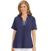 Collections Etc Striped Trimmed Polo Top - 4 of 4