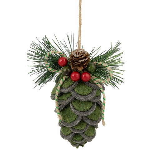 Northlight 13.5 Brown And Green Frosted Pine Cones Artificial Christmas  Basket : Target