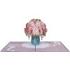 Paper Love 3D Pink Roses Vase Pop Up Card - 4 of 4
