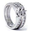 Pompeii3 1ct Diamond Engagement Matching Wedding Ring Setting 14K White Gold - 2 of 4