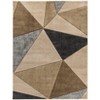 Home Mart Goods Beige Grey Geometric Triangles Hand-Carved Soft Living Room Area Rug - 2 of 4