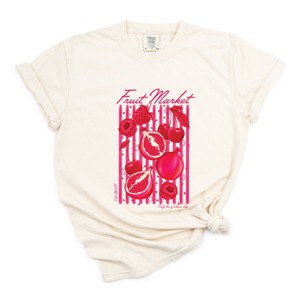 S.W.Smiley Fruit Market Pomegranate - Women's Garment Dyed Graphic T-Shirt - 1 of 4