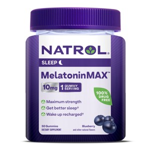 Natrol Melatonin 10mg Sleep Aid Gummies - Blueberry - 50ct - 1 of 4