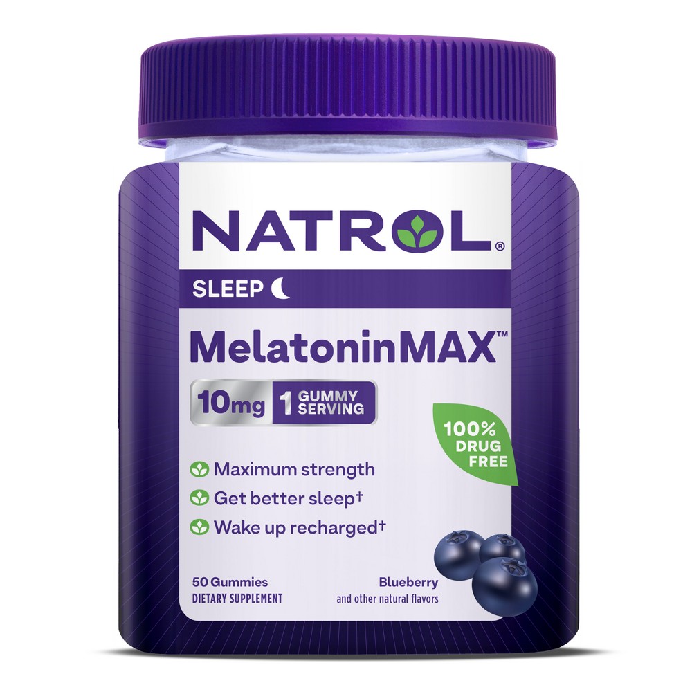Photos - Vitamins & Minerals Natrol Melatonin 10mg Sleep Aid Gummies - Blueberry - 50ct 