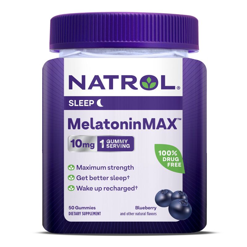 Natrol Melatonin 10mg Sleep Aid Gummies - Blueberry - 50ct, 1 of 13