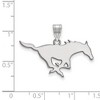 Black Bow Jewelry 10k White Gold Southern Methodist Mustangs NCAA Large Pendant - 2 of 3