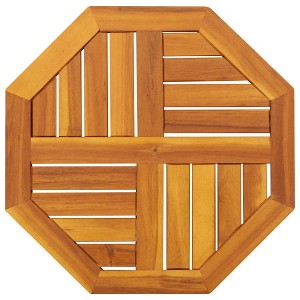 vidaXL Table Top - 19.7"x19.7"x0.8" Octagonal Solid Acacia Wood - Brown Rustic Dining Replacement Tabletop for Indoor/Outdoor Use - Easy Maintenance - 1 of 4