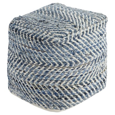 Chevron Pouf Blue - Signature Design by Ashley