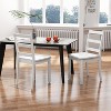 ADILE Wooden Armless Dining Chairs Set of 2, White - 4 of 4
