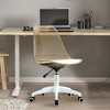 21.3"Modern Home Office Desk Chairs, Adjustable 360 Swivel Chair Engineering Plastic Armless Swivel Computer Chair,Brown - 4 of 4