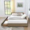 CAVINAS Queen Size Velvet Upholstered Daybed Bed Frame with Comfy Backrest & 2 Drawers,No Box Spring Needed - 4 of 4