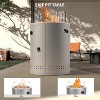 ZAFRO Circular 20 inch Propane Fire Pit, Outdoor Gas Fire Pit with Lava Rocks, Protective Cover, Glass Wind Guard for Party/Backyard/Patio, Grey - 4 of 4
