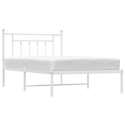 vidaXL Robust Metal Single Bed Frame with Headboard - Durable and Stylish with Extra Underneath Storage Space for Bedroom