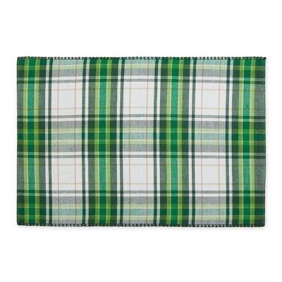 St. Paddy Jute Beige and Green Embroidered Placemat Set of 4