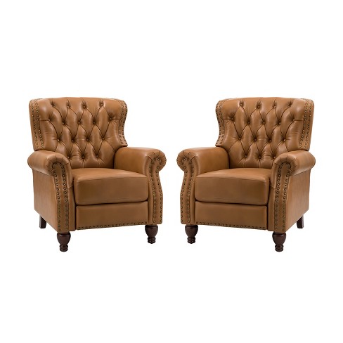Leather recliner discount with nailhead trim