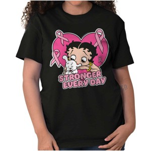 Betty Boop Cancer Stronger Every Day Womens Graphic T Shirt Tees Brisco Brands - 1 of 4